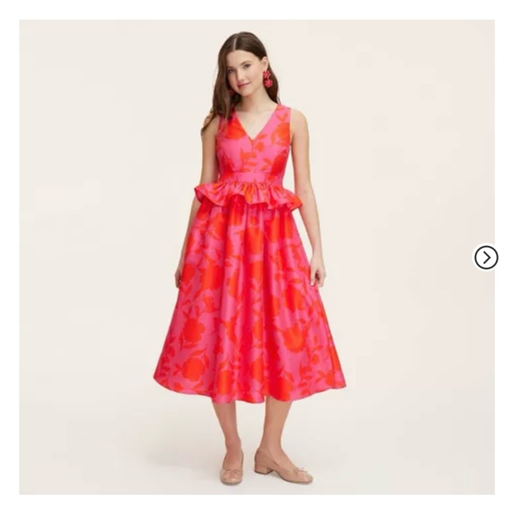 Kate Spade new york x Target Women's Classic Rose Peplum Midi Dress Pink/Red - 4